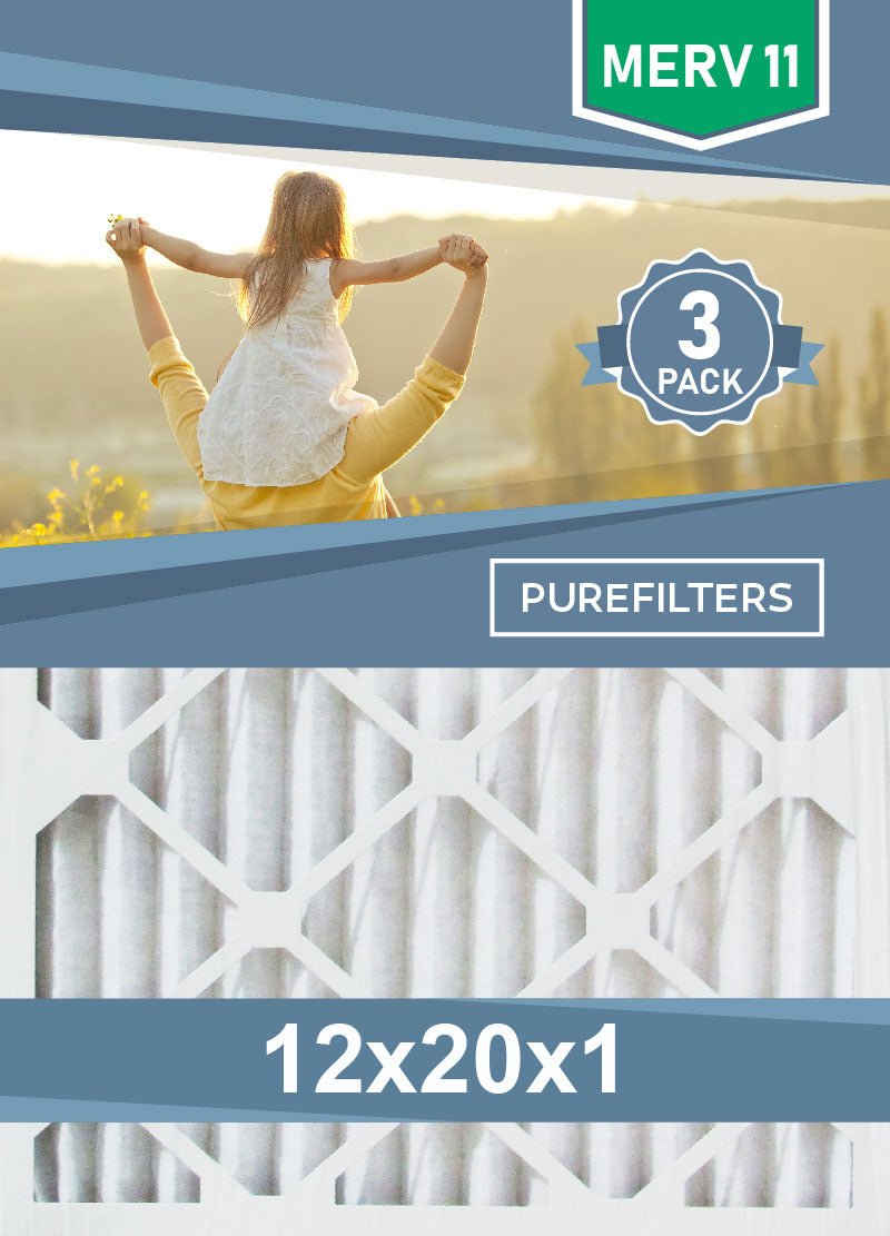 20 In. X 22 In. X 1 In. MERV 11 FPR 7 Allergen Defense Pleated HVAC Ac Furnace Air Filters Replacement 12 Pack Afb20x22x1m11pk12