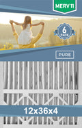 Pleated 12x36x4 Furnace Filters - (6-Pack) - Custom Size MERV 8 and MERV 11