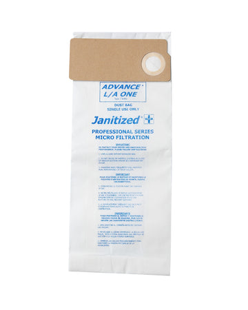 JAN-ADVLA-2(10) Janitized Paper Bag Advance L/A One 114 & 118 Micro Filter OEM# 703910 **Case of 10 and 10 Pack**
