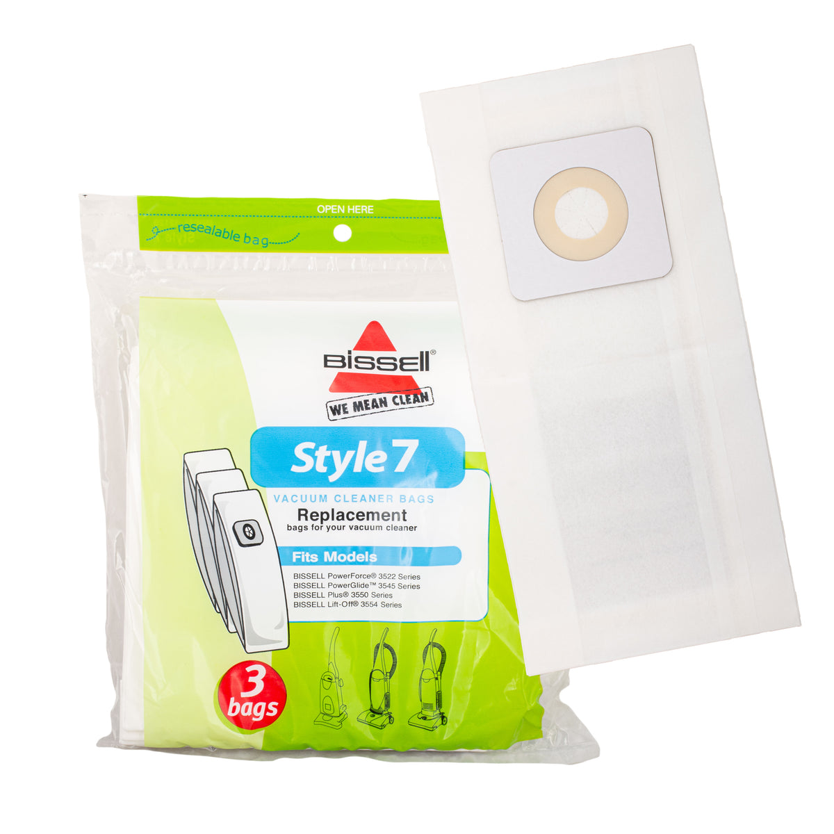 XB32120 Bissell OEM Paper Bag Pack of 3 Style 7 for BigGreen, CleanView