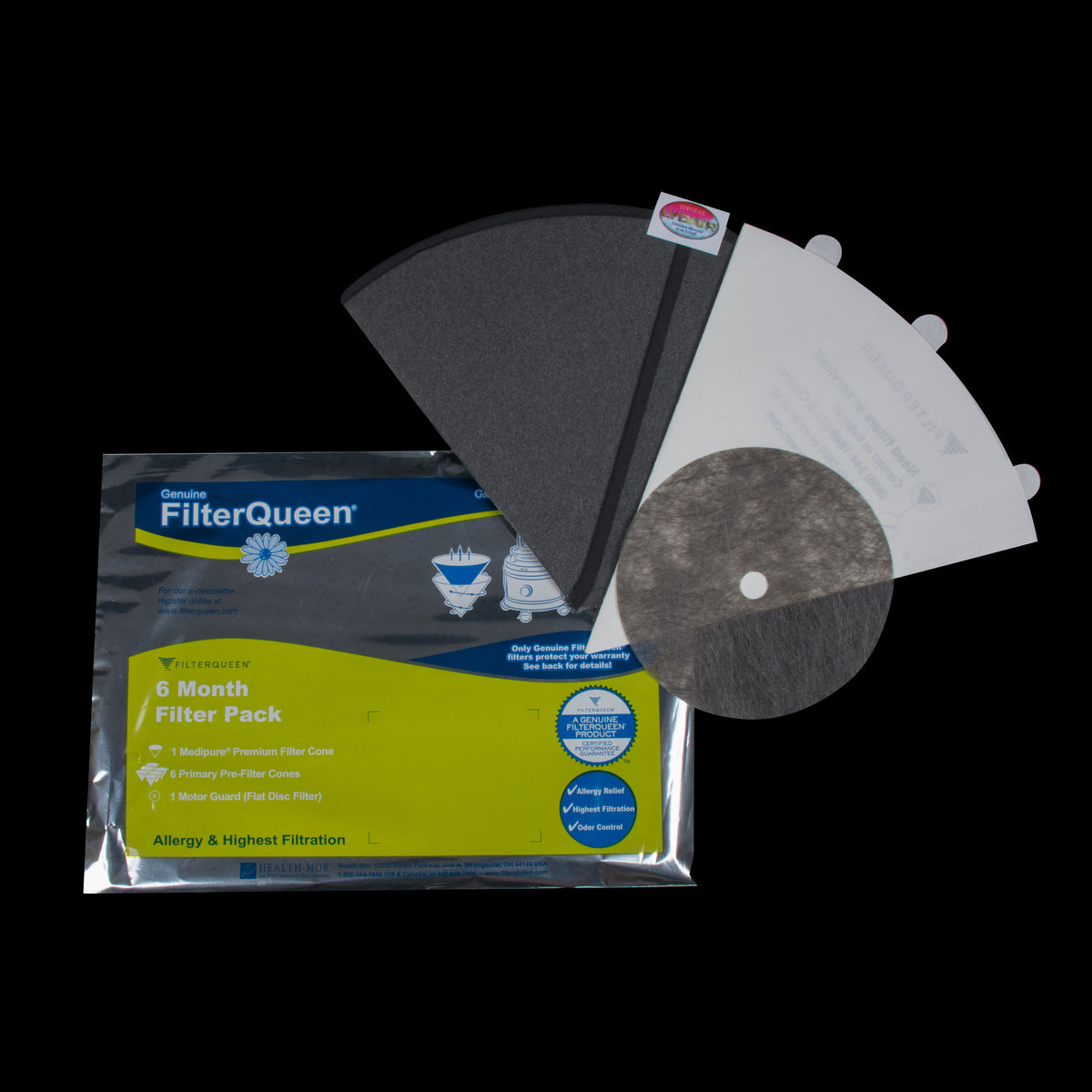 XFQ104 Filter Queen Cone OEM 6 Month Bundle With Medipure HEPA One