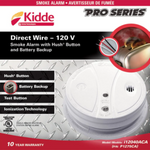 Kidde 120V Hardwire Ionization Smoke Alarm, Battery Backup, Replacement for 1235CA