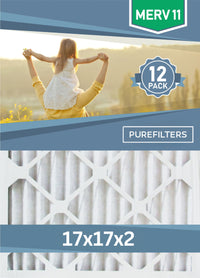 Pleated 17x17x2 Furnace Filters - (12-Pack) - Custom Size MERV 8, MERV 11 and MERV 13 - PureFilters.ca