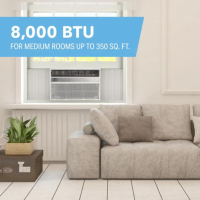 Perfect Aire 8,000 BTU Smart Window Air Conditioner, 115V, 350sqft, R32