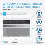 Perfect Aire 8,000 BTU Smart Window Air Conditioner, 115V, 350sqft, R32