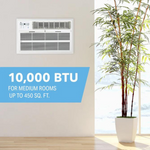 Perfect Aire 10,000 BTU Thru-the-Wall Air Conditioner with Electric Heat, 230V, 450 sq. ft, R410A