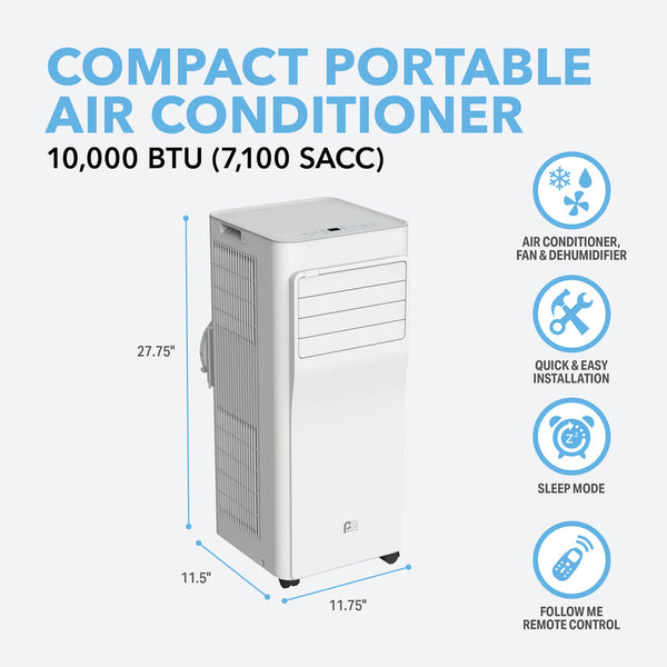 Perfect Aire 10,000 BTU Portable Air Conditioner, 115V, 250sq.ft, R32 - PureFilters.ca