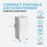 Perfect Aire 8,500 BTU Compact Portable Air Conditioner, 115V, 190sqft, R32 - PureFilters.ca