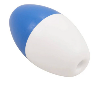 5'' x 9'' Blue White Polyethylene Oval Float for 3/4'' Rope