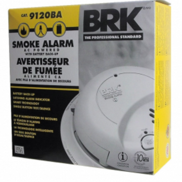 BRK 120V Hardwire Ionization Smoke Alarm, Battery Backup