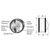 Aldes 99-026 Spring-Loaded Backdraft Damper for 8