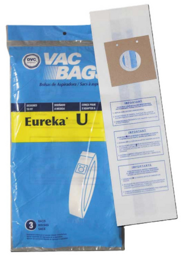 Eureka Paper Vacuum Bag Type U, 3 Pack [Fits Boss Bravo Series 7600/9000/9800]