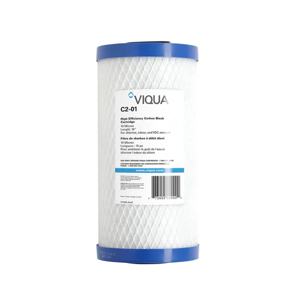 Viqua C2-01 High Efficiency Carbon Block Water Filter Cartridge, 10", 10 Micron - PureFilters.ca