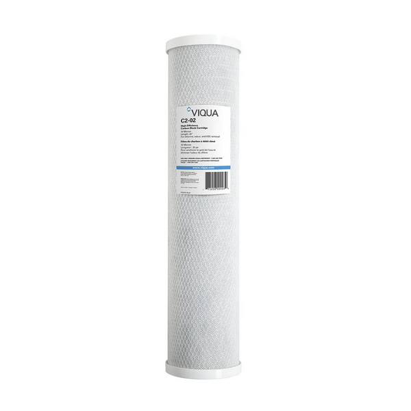 Viqua C2-02 High Efficiency Carbon Block Water Filter Cartridge, 20", 10 Micron - PureFilters.ca