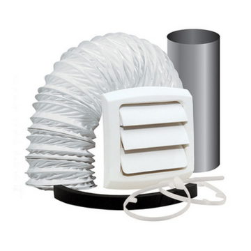 Dundas Jafine ProVent Wall Style Bathroom Fan Vent Kit, 4" x 5'