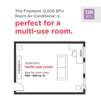 Frigidaire 12,000 BTU Wi-Fi Window Room Air Conditioner, 115V, 550 sq. ft, R32 (E-Star)