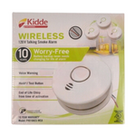 Kidde Hardwired Photoelectric Talking Smoke Alarm, 120VAC, with 10-Year Battery Backup