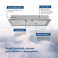 Broan® 21-Inch Custom Range Hood Power Pack, 300 Max Blower CFM, Stainless Steel - PureFilters.ca