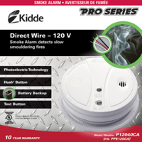 Kidde 120V Hardwire Photoelectric Smoke Alarm, Battery Backup