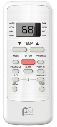 Perfect Aire 18,000 BTU Air Conditioner with Electric Heater - remote