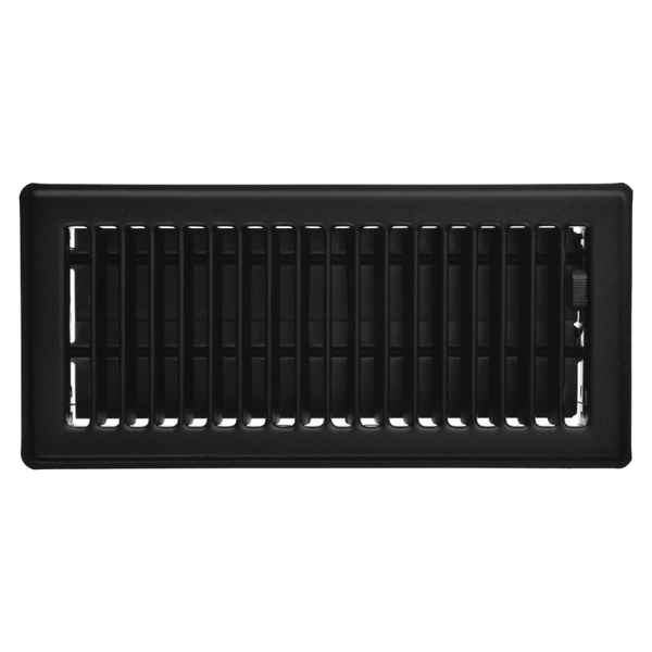 Imperial Louvered Floor Register/Vent Cover, 4" x 10", Matte Black - PureFilters.ca