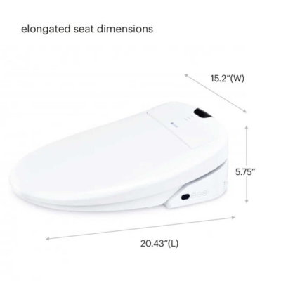 Brondell Swash 1400 Luxury Bidet Toilet Seat with Remote Control Elongated, White