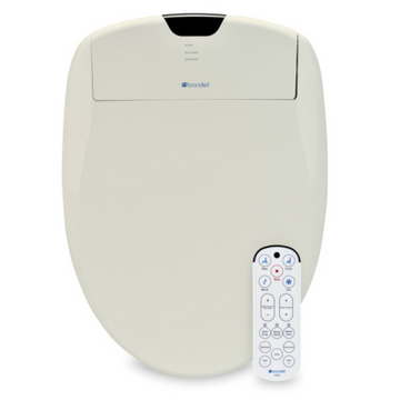 Brondell Swash 1400 Luxury Bidet Toilet Seat with Remote Control Round, Biscuit
