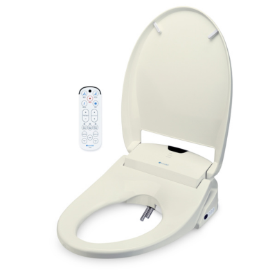 Brondell Swash 1400 Luxury Bidet Toilet Seat with Remote Control Round, Biscuit