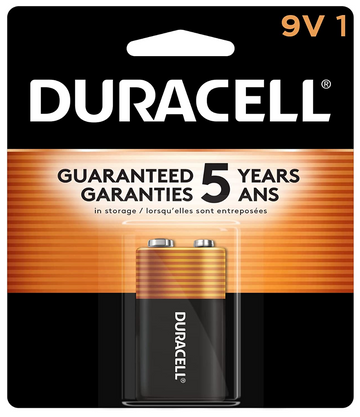 Duracell 9V Coppertop Alkaline Battery