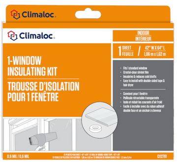 Climaloc Insulating Film, Shrink Window Kit, 42" x 64"