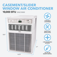 Perfect Aire 10,000 BTU Slider Casement Window Room Air Conditioner, 115V, 450 sq. ft