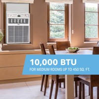 Perfect Aire 10,000 BTU Slider Casement Window Room Air Conditioner, 115V, 450 sq. ft