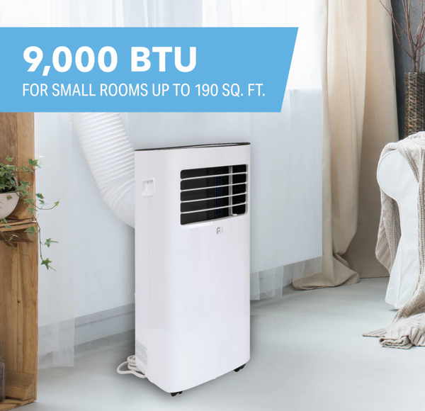 Perfect Aire 9,000 BTU Compact Portable Air Conditioner, 115V, 190 sq.ft, R32