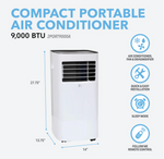 Perfect Aire 9,000 BTU Compact Portable Air Conditioner, 115V, 190 sq.ft, R32