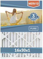 Pleated 16x30x1 Furnace Filters - (3-Pack) - MERV 8, MERV 11 and MERV 13