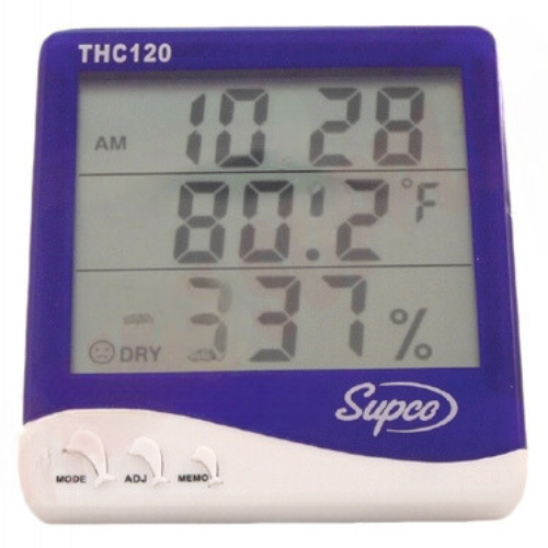 Supco Digital Thermometer-Hygrometer with Clock | PureFilters