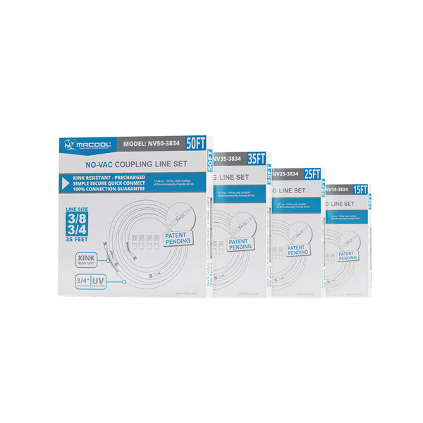 MRCOOL No-Vac 25ft 3/8 3/4 Precharged Lineset for Universal Series (NV25-3834) - PureFilters.ca