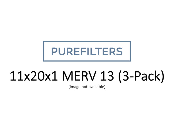 Pleated 11x20x1 Furnace Filters - (3-Pack) - MERV 8, MERV 11 and MERV 13 - PureFilters