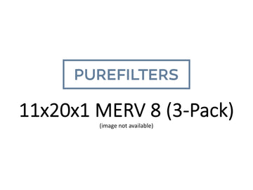 Pleated 11x20x1 Furnace Filters - (3-Pack) - MERV 8, MERV 11 and MERV 13