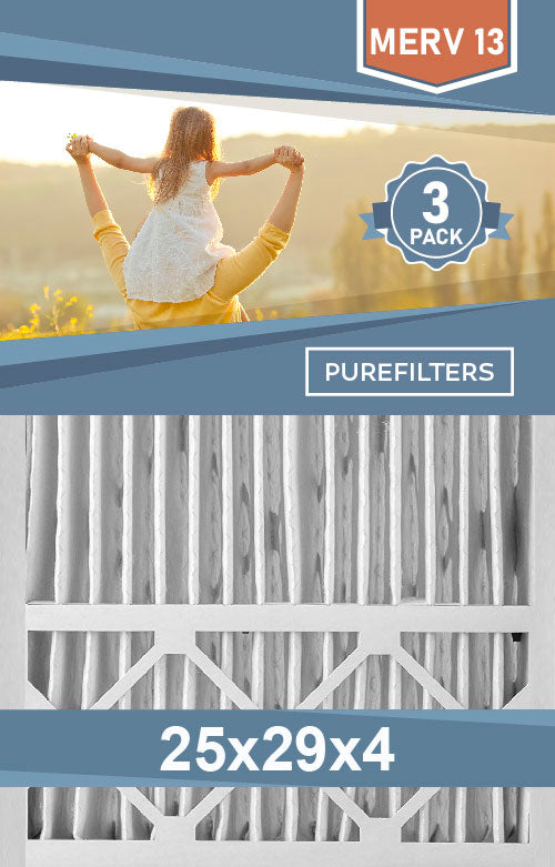 Pleated 25x29x4 Furnace Filters - (3-Pack) - MERV 8, MERV 11 and MERV 13 - PureFilters.ca