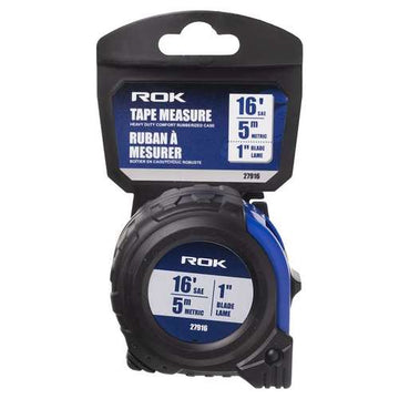 Rok Tape Measure, 1"X16", SAE/Metric