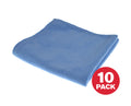 Globe Microfiber Cloth, Blue, 14" x 14", 10/Pack