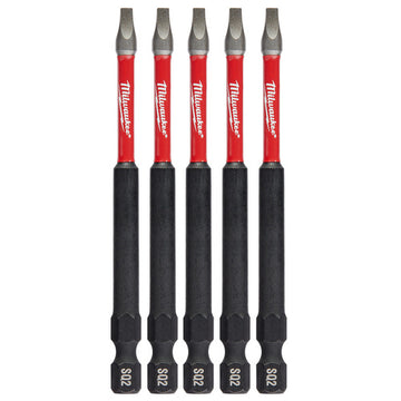 Milwaukee SHOCKWAVE™ 3-1/2" Impact Square Recess #2 Power Bits 5/Pack
