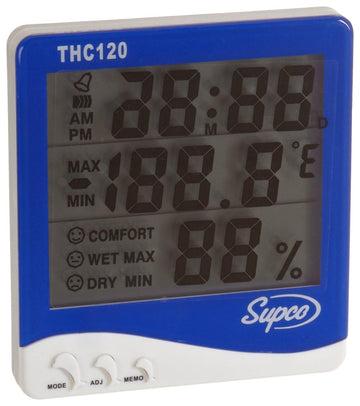 Supco Digital Thermometer-Hygrometer with Clock