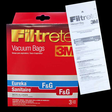 Eureka / Sanitaire / Kenmore / Singer Vacuum Bag Type F & G, 3M Filtrete (Pack of 3)