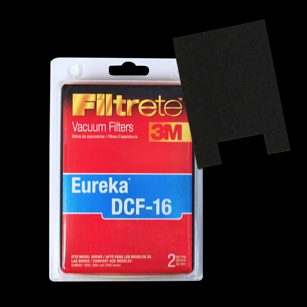 67816 Eureka DCF-16 Filter 3M Filtrete Fits Models Eureka* Altima*, Altima Turbo*, True Clean* and Uno* (2950, 2960, 2990 Series) Uprights. Pack of 2 Foam Filters - PureFilters