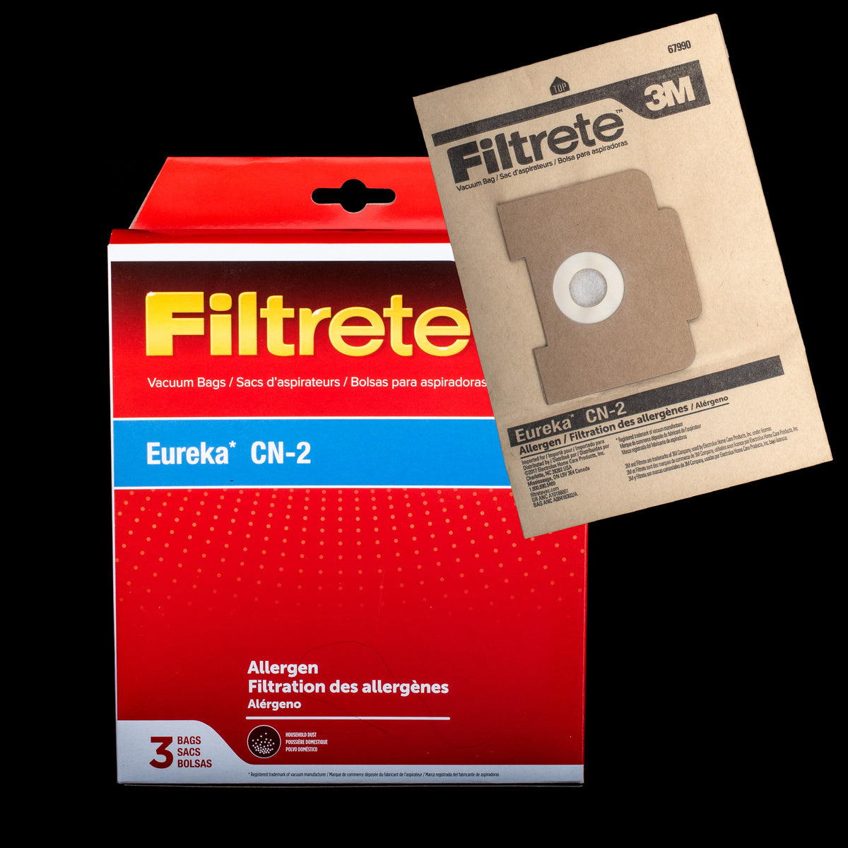 Eureka Vacuum Bag Type CN2, 3M Filtrete (Pack of 3) PureFilters