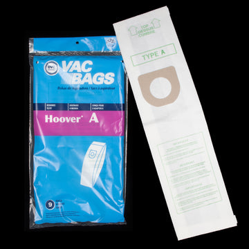 BA10/38 Hoover Paper Bag Type A B Top Fill 9 Pack Fits Concept Convertible Elite Legacy Decade Innovation