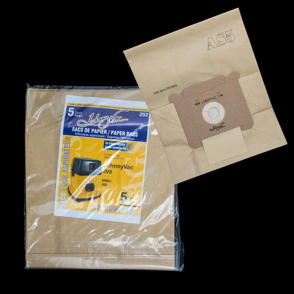 BA10440 Ghibli OEM AS5 Paper Bag Johnnyvac JV5 *5 Pack* - PureFilters