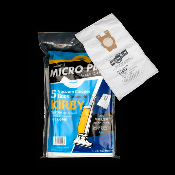 BA15068 Kirby HEPA Micro Plus Bag Pack of 5 Style F with 5 Layer Filtration for G10, G10E, & Sentria Models 2009 and Up - PureFilters